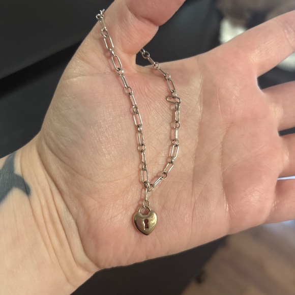 Tiffany and Co Silver and Rose Gold Heart Bracelet - Picture 5 of 5